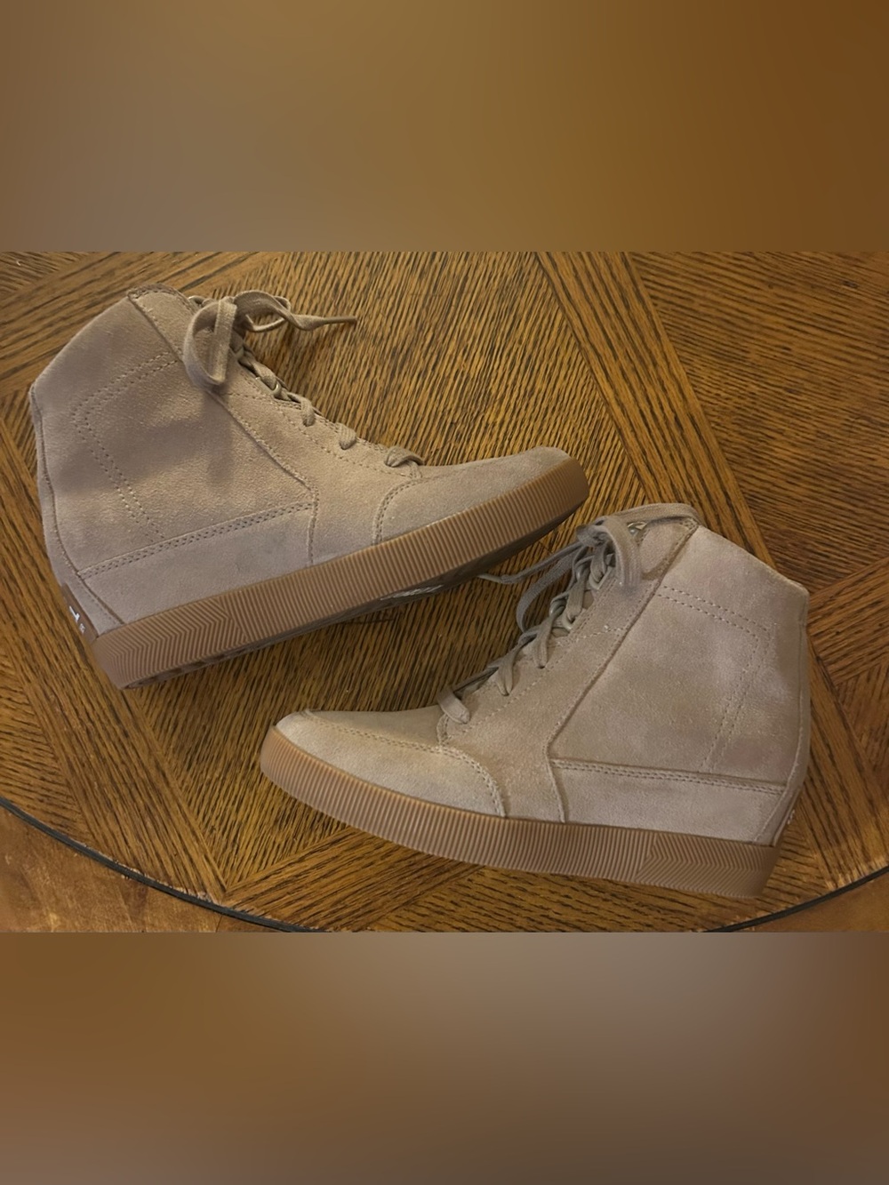 Sorel: Out N About Wedge Boots Women's Waterproof Suede Sneaker Taupe Size 8.5